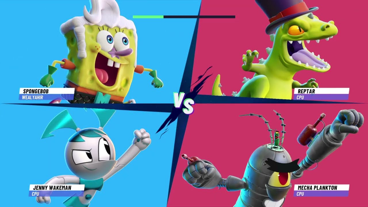 SpongeBob/Jenny Wakeman Vs Mecha Plankton/Reptar|Nickelodeon All-Star Brawl 2