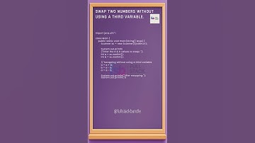 Java program to swap two numbers without using third variable | Java Programming   #coding #java