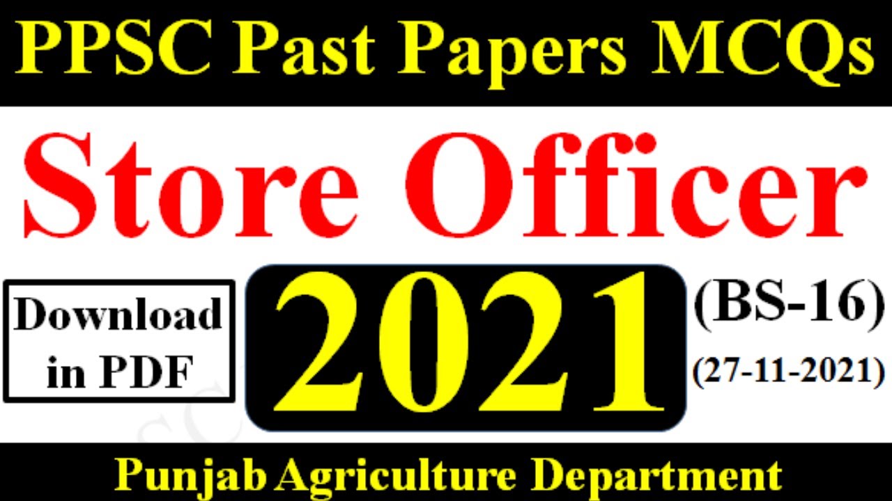 PPSC Store Officer paper 2021 Agriculture Department complete solved | PPSC Past Papers MCQs |