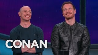 James McAvoy \& Michael Fassbender’s Epic Love Story  - CONAN on TBS