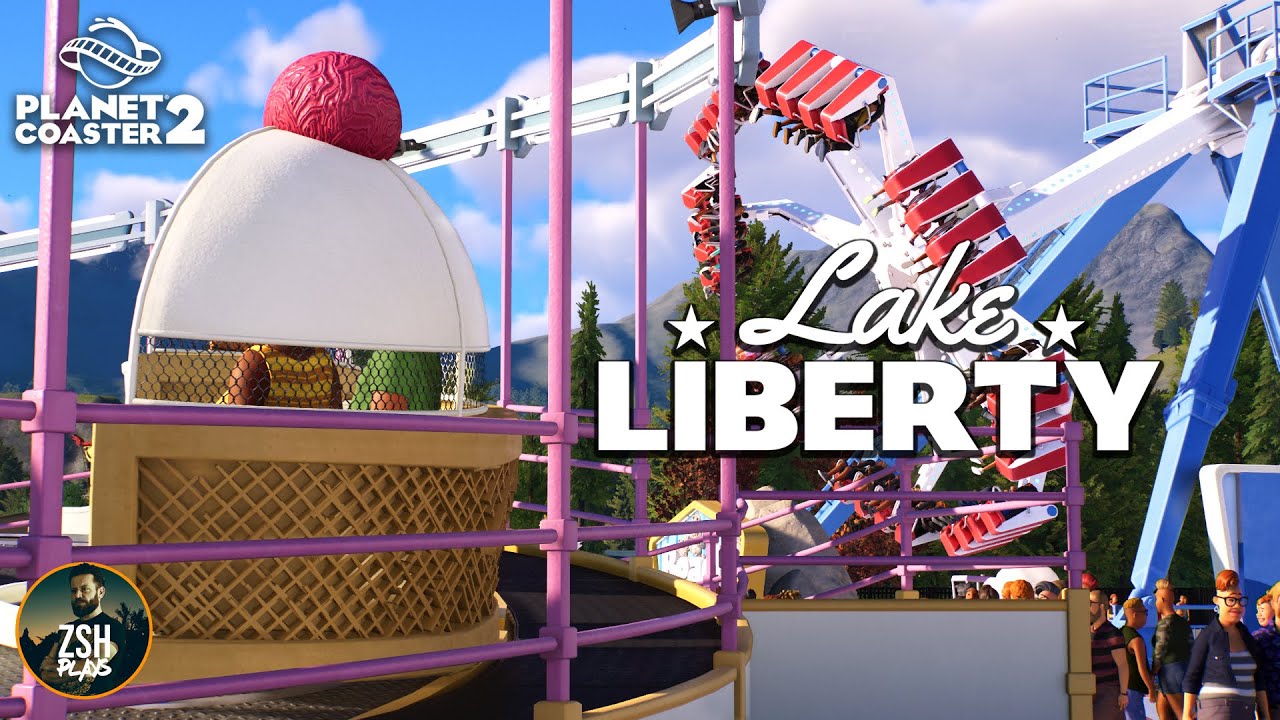 Building Custom Flat Rides in Planet Coaster 2! | Lake Liberty