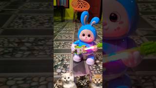 Blue rabbit dancing to Aram Sam Sam #cartoon #cute #trending
