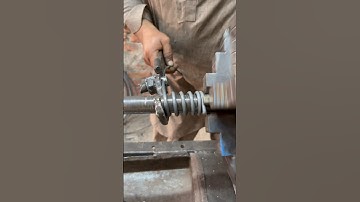 Simple Iron Wire Spring Making on Lathe Machine | DIY Metal Spring #shorts