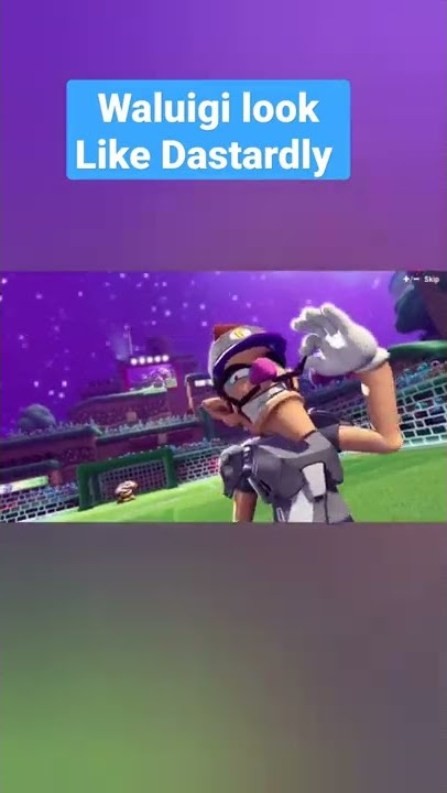 waluigi looks like dastardly - mario strikers battle league
