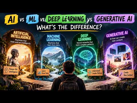 AI vs ML vs Deep Learning vs Generative AI | What's the Difference? | AI Explained for Beginners