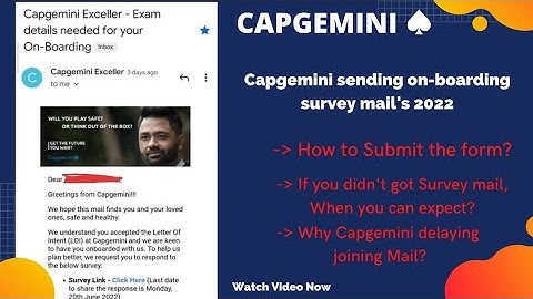 #capgemini survey mail for onboarding | How to submit the form |Why #capgemini delaying joining mail