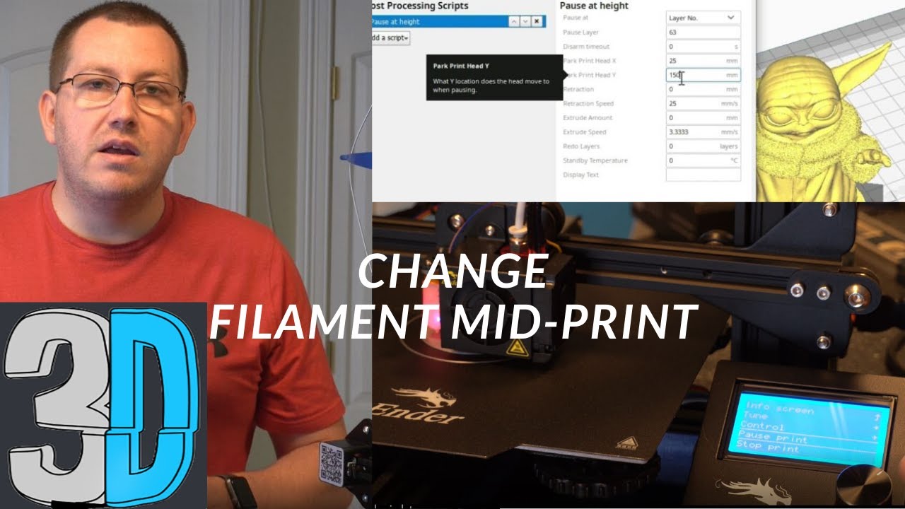 Ender Pro - Change Filament Mid-Print - YouTube