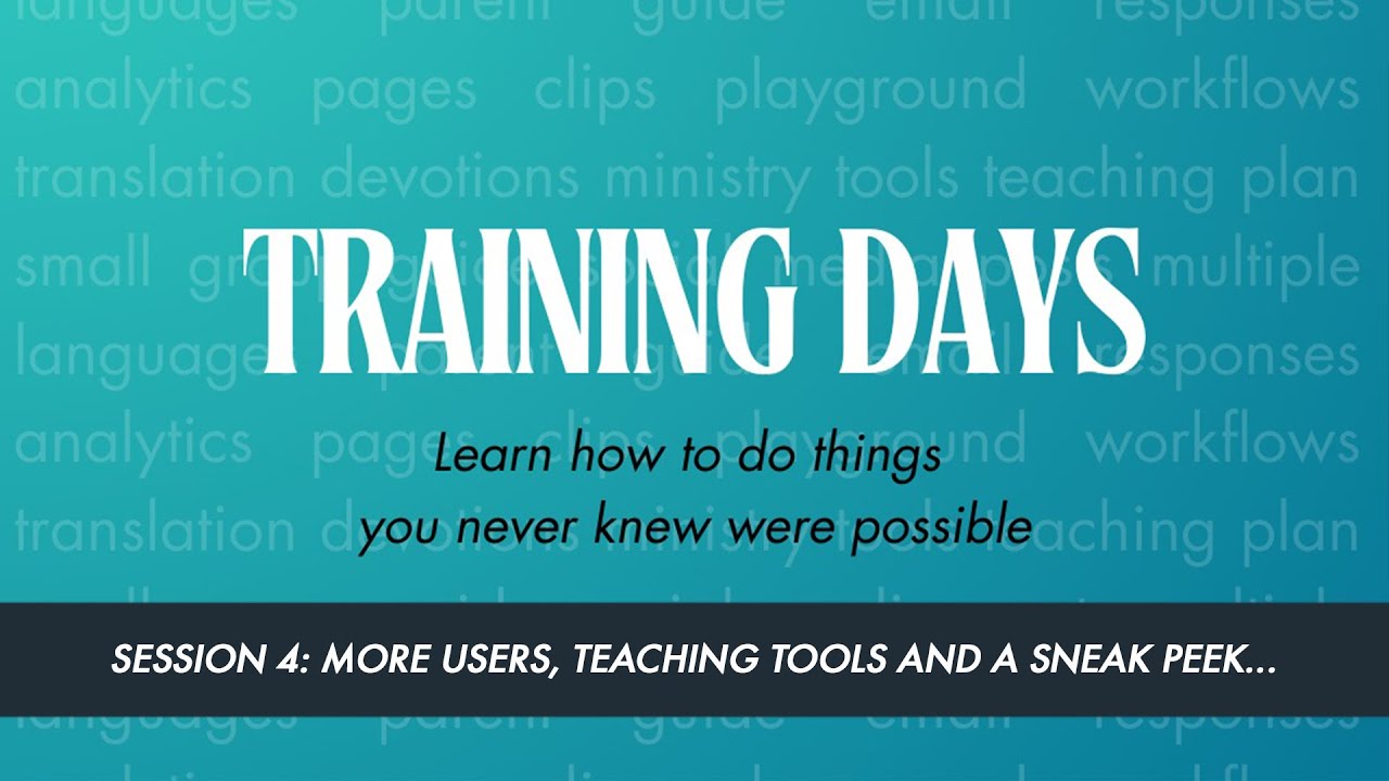 Training Days Session 4 - YouTube