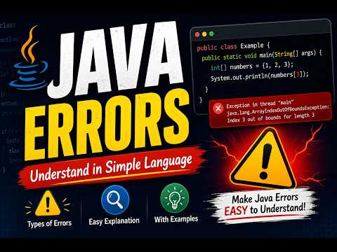 Java Errors Explained in 10 Minutes | Java Error with Examples