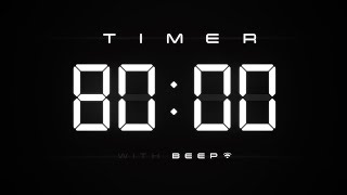 80 Min Digital Countdown Timer with Simple Beeps ⚪️