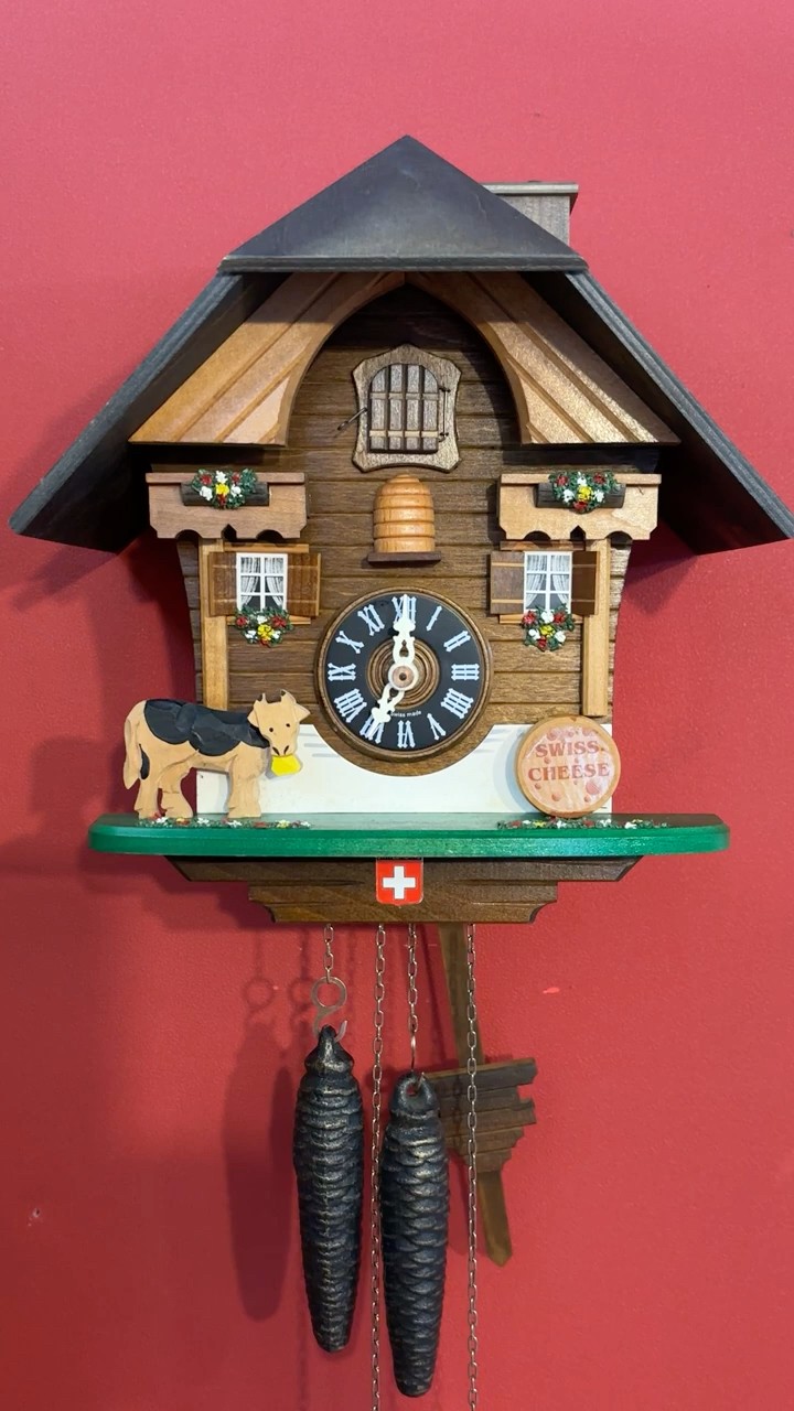 レッチャー からくり時計 カッコー時計 鳩時計 スイス・レッチャー社製ミルク小屋 再生稼働品 #カッコー
