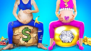 Poor Pregnant vs Rich Pregnant | Parents with Giga Rich Kid vs Broke Kid by RATATA BOOM