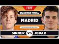 SINNER vs JODAR • ATP Madrid 2026 QF • LIVE Tennis Watchalong