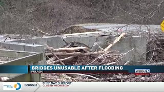 Pulaski Bridges Unusable After Flooding