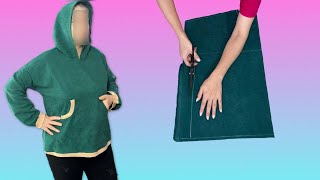 картинка: 🧵Как сшить толстовку с капюшоном для начинающих! Учебник по шитью толстовки с капюшоном