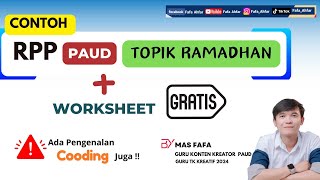 Download RPP PAUD Topik Ramadhan || GRATIS WORSKHEET