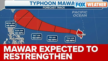Typhoon Mawar Expected To Restrengthen After It Passes Through Guam