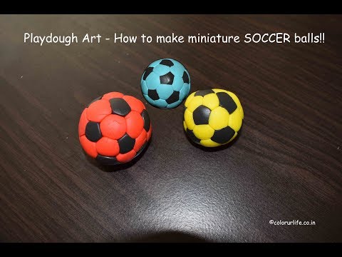Playdough Art - How to make a miniature Soccer Ball - TUTORIAL