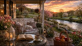 🌅 Summer River Porch Ambience | Birds, Flowing Water & Relaxing Sunset Nature Sounds 🐦