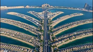 2021 Dubai 4K - Driving The Palm Jumeirah - Night Drive