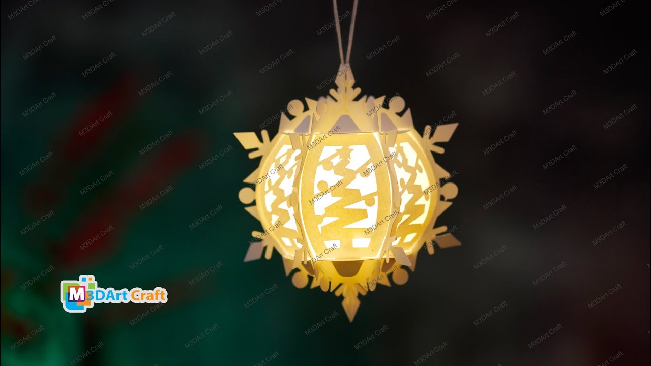How To Make Snowflake Lantern - Diy Christmas Ornament Snowflake Lantern for Home Decoration