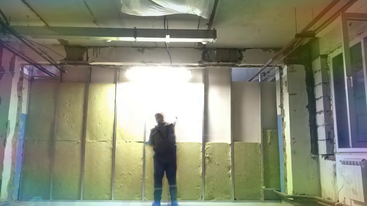 Утепление перегородки - YouTube