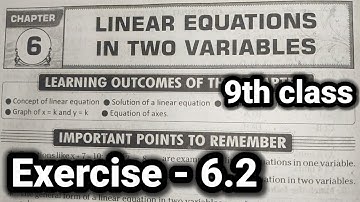 9th class | 6.Linear Equations in Two Variables chapter | Exercise - 6.2 | all sums in HD quality