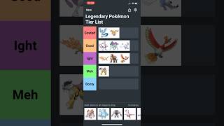 Legendary Pokémon Tier List #ranked #tierlist #pokemon