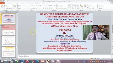 Beam Analysis –Subjected To Inclined Loads-Demo -Using Ansys Mechanical APDL-Problem -4 -Session -2