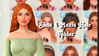 Sims 4 Maxis Cc Hair Folder 300  | Sim download🤍