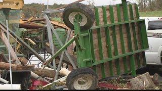 Family farm hit hard by tornado Sunday night near Farmington