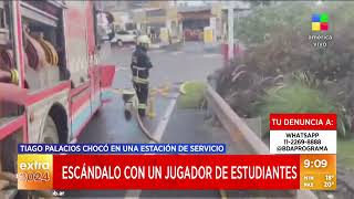 Escándalo con un jugador de Estudiantes: Tiago Palacios chocó en una estación de servicio