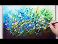 Simple flowers / Acrylic painting/ how to paint Blue Wild flowers /아크릴화 /tutorial for beginner/ #26