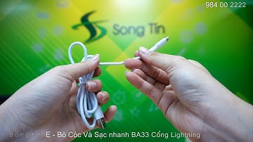BOROFONE - Bộ Cóc Cáp Sạc Nhanh BA33 Cổng Lightning