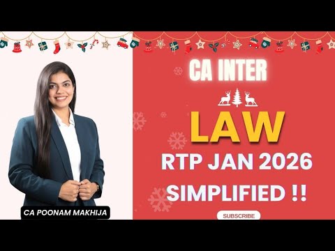 CA Inter Law RTP Simplified | Jan 2026 | Expected Questions + Examiner ...