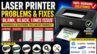 Laser Printer Problems &amp; Fixes | Blank Pages, Black Pages, Lines Issue Solution @computer