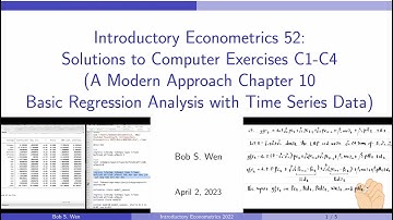 Solutions to Computer Exercises C1-C4 (A Modern Approach Chapter 10) | Introductory Econometrics 52
