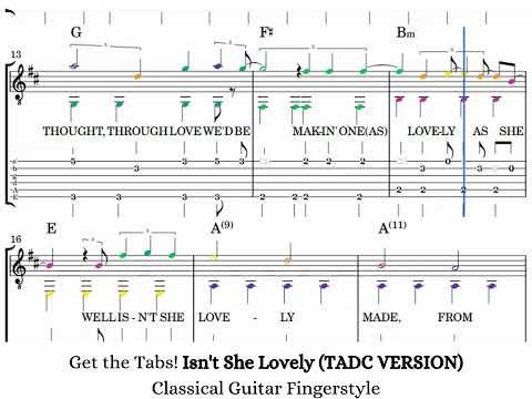 Isn't She Lovely (TADC VERSION) (Classical Guitar Fingerstyle Tabs Musical Notes Chords Sheet Music + Audio) - The Amazing Digital Circus (Stevie Wonder)