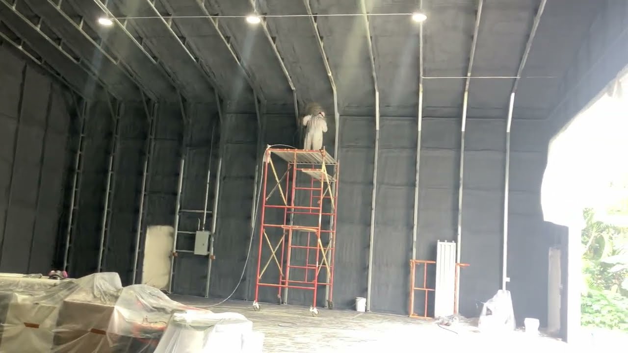 Closed cell insulation and intumescent fire paint install in South Florida warehouse building..!