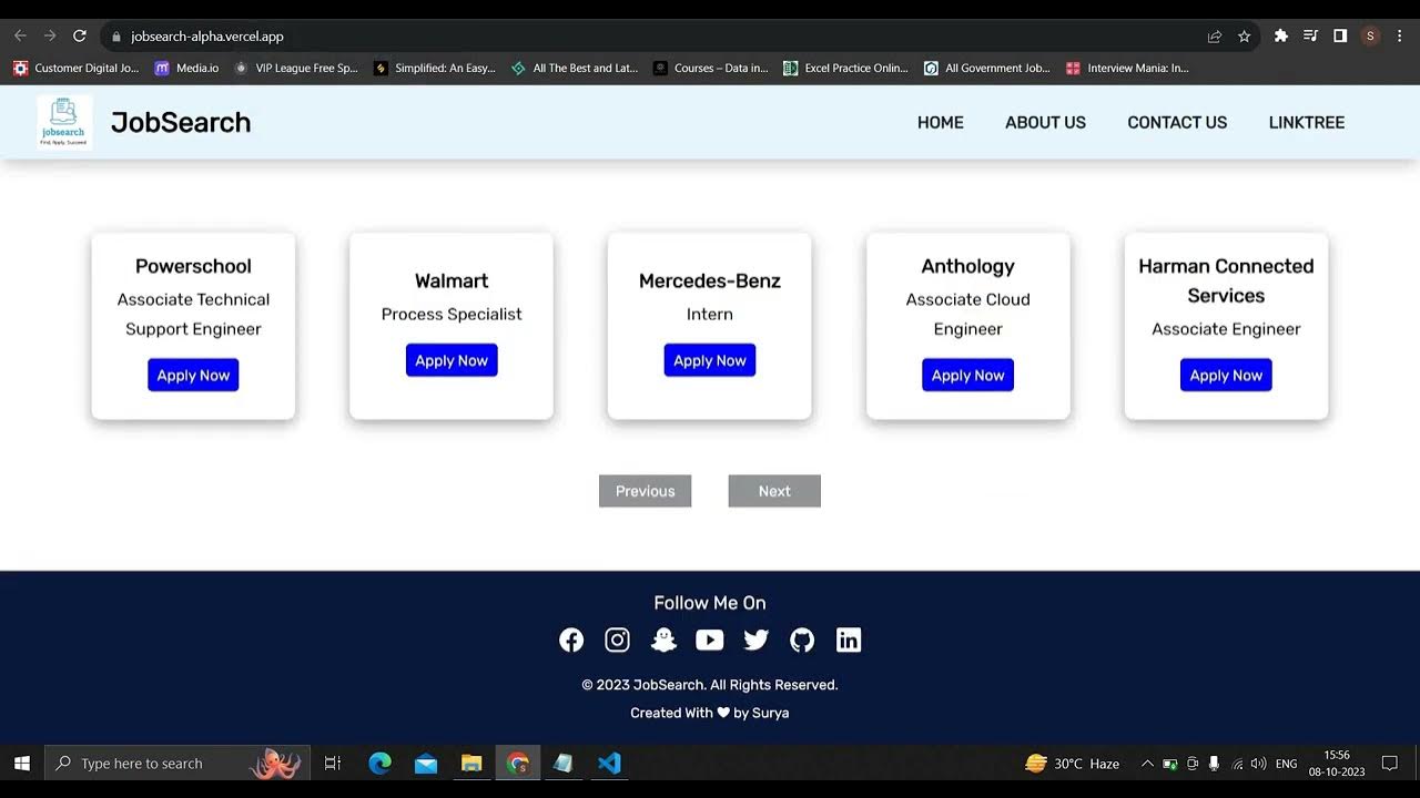 Job Website using HTML CSS & JavaScript | Project using HTML & CSS ...