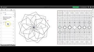 Rotation of a pentagone with Desmos