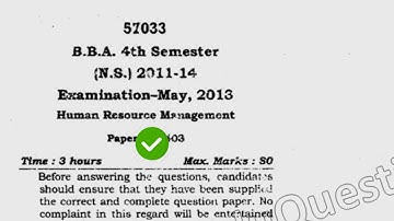 2013 Mdu BBA 4th Sem Human Resource Management Question Paper