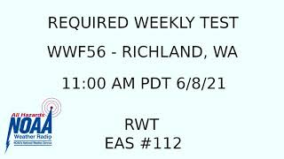 WSEOC Required Weekly Test - WWF56 - EAS #112 - 11:00 AM PDT 6/8/21
