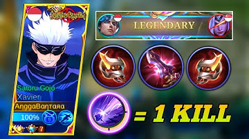 GLOBAL XAVIER SKIN GOJO SATORU NEW SUPER BROKEN AGGRESSIVE 1 SHOT BUILD TO RANK UP FAST🔥 (MustTry)