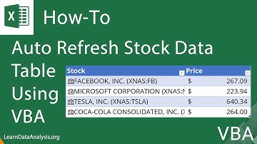 Create an Excel Macro (using VBA) to automatically refresh stock data