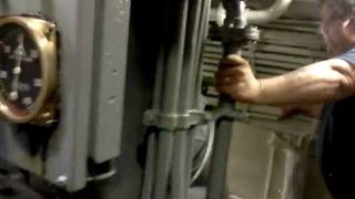 Submarine diesel engines on WWII "Silversides," Muskegon, Michigan