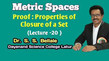Math | Metric Spaces |  Interior,  Exterior Frontier and Boundary Points   | Lect. 21 | S S. Bellale