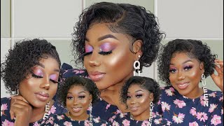 How I Installed This 73 Curly Pixie Wig 13x4 Lace Front OQ Hair Review Tutorial