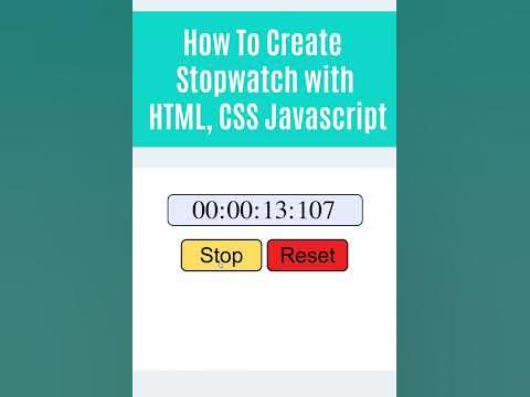 How To Create Stopwatch with HTML, CSS and Javascript - YouTube