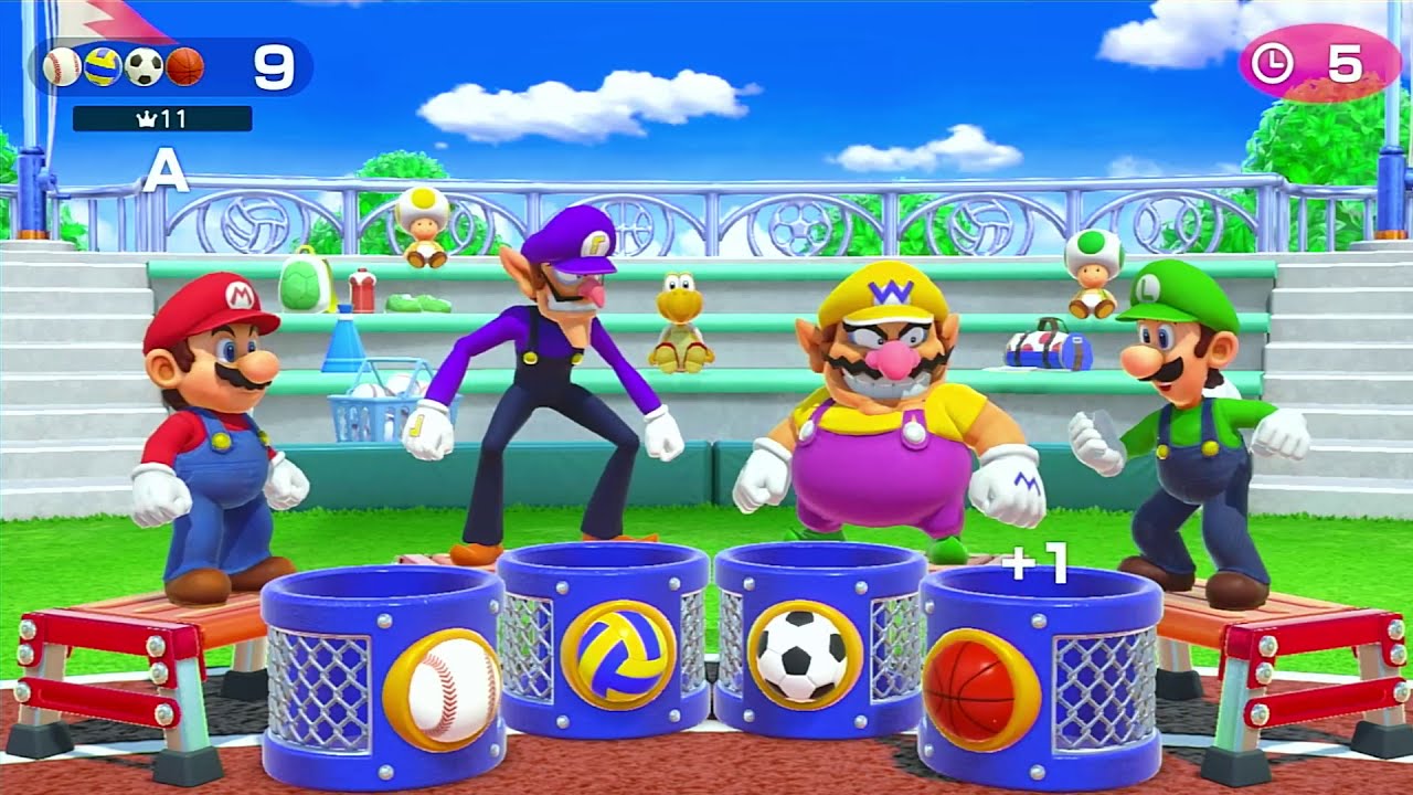 Super Mario Party - 4 Player Minigames - Mario Luigi Waluigi Wario All Funny Minigames (Master Cpu)